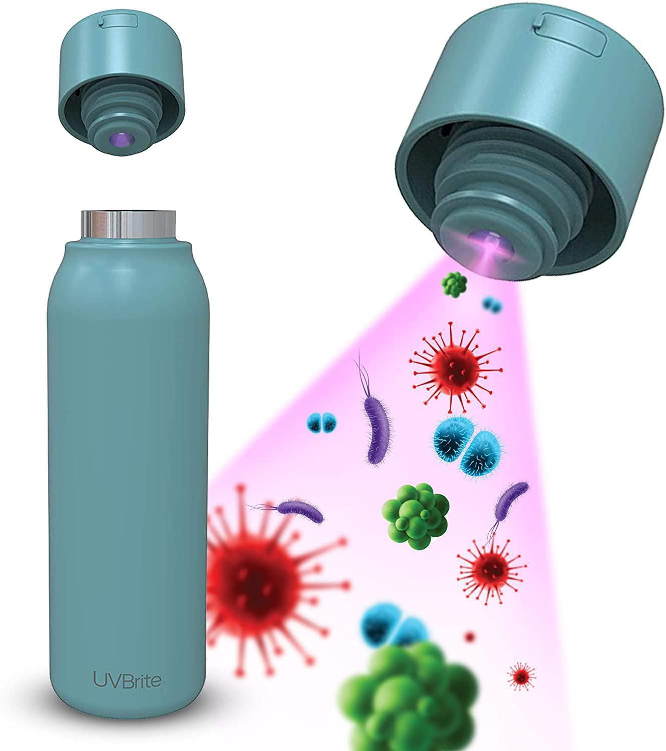 UVBrite Bouteille autonettoyante de 550 ml avec stérilisation UV-C, Noir