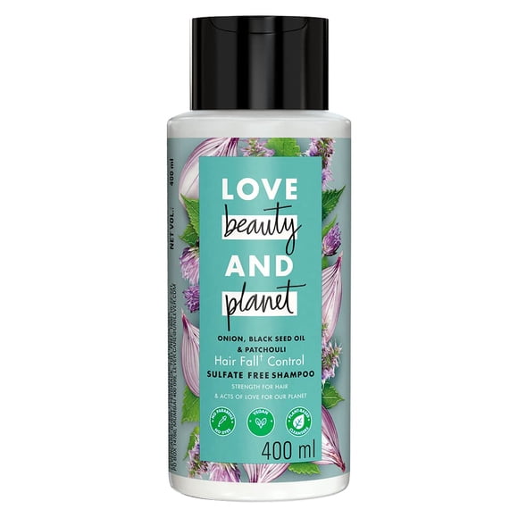 Love Beauty & Planet Onion Oil, Black Seed Oil & Patchouli Hairfall Control Shampoo |Sulfate Free, 400 ml