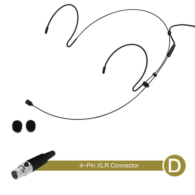 Double Earhook Headset Mic Headworn Microphone for Sennheiser for Shure Wireless