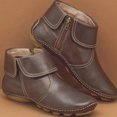 thumbnail image 1 of EGNMCR Bottines pour Femmes Bottes Décontractées Plates Rétro à Fermeture Éclair pour Femmes Fermeture Éclair Latérale Bout Rond Bottes Chaussures, 1 of 6