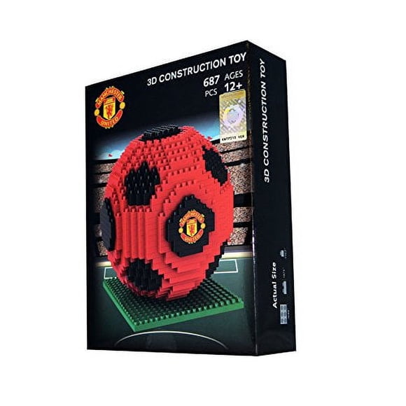 BRXLZ Manchester United FC Soccer Ball Construction Toy Set - 687 Pieces, Ages 12 & Above