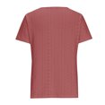 thumbnail image 4 of Plebaso Hauts d'Été pour Femmes Col Rond Manches Courtes T-Shirts Ajourés Décontractés Chemisiers à Boutons P-5TG, 4 of 5