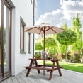 thumbnail image 3 of Gymax Table de Pique-Nique pour Enfants d'Extérieur à 4 Places avec Parasol Pliant, 3 of 10