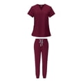 thumbnail image 2 of Female Scrub Set V Neckline Nurse Workwear for Beauty Center SPA Cosmetology S, 2 of 8