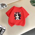 thumbnail image 5 of GDREDA Vêtements Fille Enfant Filles Mignon Mode Imprimé Col Rond Manches Courtes Tee Été Doux Ample T-Shirt Hauts Tee-Shirt Robes pour Fille Rouge, 2-4 Ans, 5 of 5