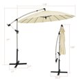 thumbnail image 2 of Gymax Parasol Suspendu Déporté de Patio 10 Pi avec Réglage d'Inclinaison Beige, 2 of 10