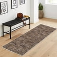 thumbnail image 2 of Garvee 2'x6' Modern Abstract Runner Rugs Washable Rug, Non Slip Low Pile Stain-Resistant Rug Contemporary Neutral Carpet for Hallway Bedroom Kitchen, Brown, 2 of 8