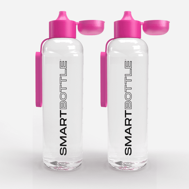 Smartbottle Sports Large Reusable Water Bottle, Hot Pink, 1000ml / 1L, 2-Pack