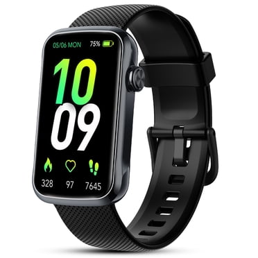 Montre Intelligente 1,47 Pouces pour Femmes et Hommes avec Multiples Modes Sport, Compteur de Pas, Appels Bluetooth Fitness Tracker (Émettre/répondre), Étanchéité IP68, Montre de Mise en Forme Compatible avec Android et iPhone, Noir