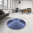 thumbnail image 4 of Ahgly Company Tapis d'Intérieur Ronds Transitionnels Bleus Lavables à la Machine, 3 Pieds Rond, 4 of 7