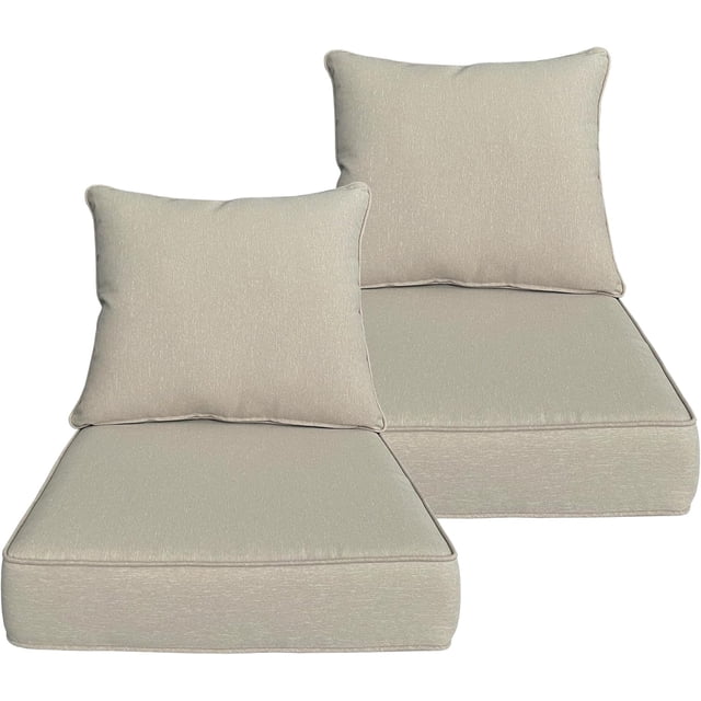 x Coussins de Patio à Assise Profonde pour Extérieur/intérieur, Ensemble de Rembourrage en Mousse Résiliente, Hydrofuges, Résistants aux Taches et aux Intempéries, Assise Profonde, Bas Chili