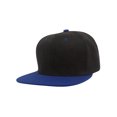 thumbnail image 1 of Top Headwear Flat Bill Adjustable Snapback Cap - Black/Royal, 1 of 2