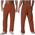 thumbnail image 5 of YiZYiF Men's Latin Dance Pant Salsa Rumba Tango Competition Ballroom Practice Pants Trousers Caramel L, 5 of 5