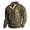 A-khaki, variant on Mens Corduroy Shirt Lapel Collar Button Up Pullover Mock Neck Long Sleeve Sweaters Polo Sweatshirts with Elbow Patches