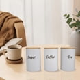 thumbnail image 2 of Set Of 3 Coffee Tea Canister Kitchen Storage Jars With Lid And Name Marker Flour Container Airtight Food Organizer, 2 of 7