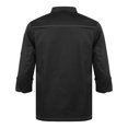thumbnail image 3 of Aislor Unisex Short Sleeve/Long Sleeve Chef Coat Jacket Kitchen Uniform Restaurant Hotel Cook Jacket Black Long Sleeve 3XL, 3 of 7