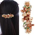 thumbnail image 1 of Women Rhinestone Hair Clip Flower Decor Butterfly Hair Barrette French Barrette, 1 of 10