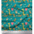thumbnail image 1 of Soimoi Polyester Crepe Fabric Balloon,Floral & Cute Animals Cartoon Print Fabric by Yard 42 Inch Wide, 1 of 3