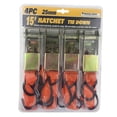 thumbnail image 2 of koolsoo 4Pcs Ratchet Down Straps 500 Lbs Load Capacity Car Luggage for Moving Orange, 2 of 7