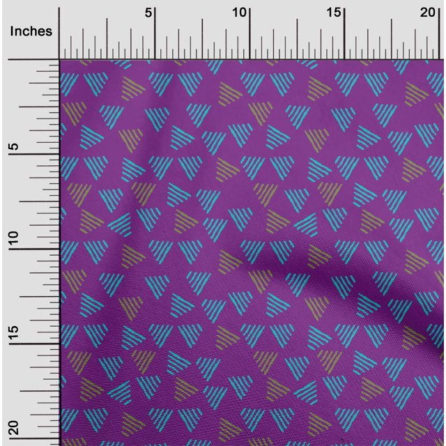 oneOone Cotton Flex Fabric Triangle Block Printed Fabric 1 Yard 40 Inch Wide
