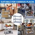 thumbnail image 2 of Utility Carts with Wheels, Heavy Duty 3-Tier Rolling Utility Cart, 3-Tier Restaurant Food Cart for Commercial, Restaurant，Office, 2 of 7