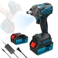 thumbnail image 1 of Powerful 21V Cordless Impact Wrench with Variable Speed Control, Rechargeable Lithium Battery, LED Light, and Manual Locking Feature for Automotive and Construction Use, 1 of 7