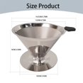 thumbnail image 3 of CNKOO Égouttoir à Café pour Infusion Manuelle Réutilisable Filtre à Café pour Infusion Manuelle Cafetière pour Infusion Manuelle Infusion à une Tasse Filtre Cône en Acier Inoxydable, 3 of 9