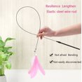 thumbnail image 4 of Pets Cat Toy Cat Teaser Stick With Bell Extended Rod Suction Cup Self High And Durable Bite Teaser Tool Replaceable Feather Head Type A -White, 4 of 6