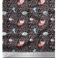 thumbnail image 1 of Soimoi Silk Fabric Dot,Fish & Cat Kids Print Fabric by Yard 42 Inch Wide, 1 of 3