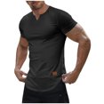 thumbnail image 2 of asjyhkr Mens Workout Compression T Shirts Ribbed V Neck Short Sleeve Tops Summer 2025 Gym Athletic Running Tees, 2 of 9