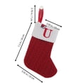 thumbnail image 2 of Christmas Gift Bag Red Knitted Wool Stocking with Embroidered Dog Paw and Snowflake Design 20 cm x 10 cm, 2 of 2