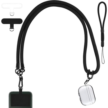 Amaxun Universal Adjustable Phone Lanyard with Metal Hook, Black