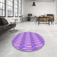 thumbnail image 4 of Ahgly Tapis Rond Lavable en Machine Intérieur Transitionnel Violet Violet, 5 Pieds Rond, 4 of 7