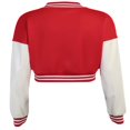 thumbnail image 4 of Veste de Baseball Courte pour Femmes, Décontractée, Rétro, Style Varsity, Lettres Brodées, Boutonnée, Ample, Blouson Bomber, 4 of 6