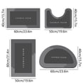thumbnail image 3 of 4-Piece Super Absorbent Microfiber Bath Mat Set - Non-Slip Quick Dry Bathroom Rugs, Machine Washable Soft Shower Mats for Home, Hotel, Dorm - Includes Contour Rug, Lid Cover & Toilet Mat, 3 of 5