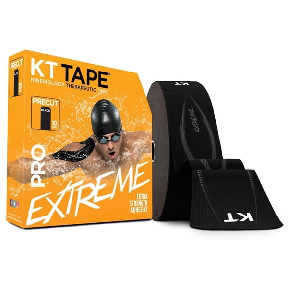 KT Tape PRO Extreme 150 Bande 10 Pouces Pré-Découpée Noir Jais