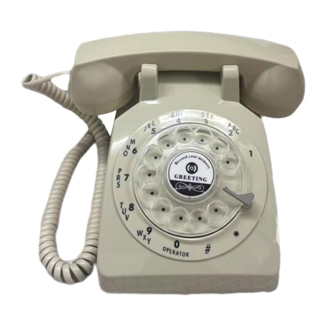 Lipstore Audio Guest Book Phone Vintage Phone Recorder Classic Desk Telephone Model Beige