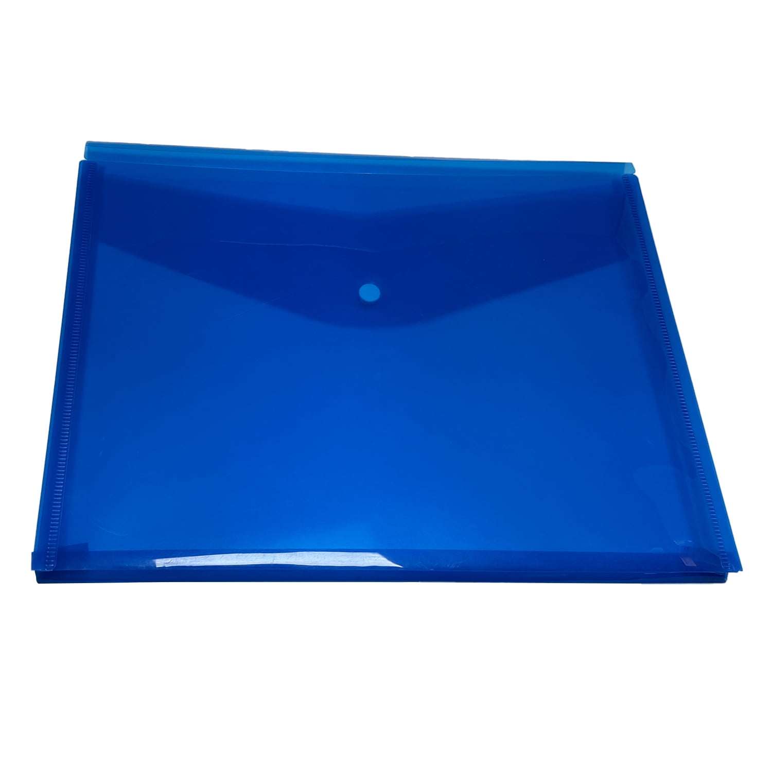 Porte-documents extensible à bouton-pression stylo +Gear, couleur bleue, nouveau autoportant