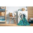 thumbnail image 2 of Ahgly Company Tapis d'Intérieur Lavable à la Machine, Carré, Transitionnel, Vert Cyan Foncé, Tapis de Zone, 5 Pieds Carré, 2 of 7