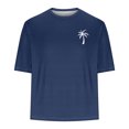 thumbnail image 4 of T-shirts pour Hommes Imprimés Palmier Graphiques T-Shirts Décontractés Été Plage Hawaïenne Manches Courtes Col Rond, 4 of 4