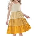 thumbnail image 1 of Tranfacy Robe d'Été pour Jeunes Filles, Robe Bohème pour Filles, Robe Mode pour Filles à Col Rond Sans Manches à Empiècements, Robe d'Été Décontractée Ludique et Confortable, 1 of 4