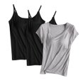 thumbnail image 1 of Diufon Lot de 3 Hauts pour Femmes Sans Manches et à Manches Courtes, Blouse Décontractée Ample pour l'Entraînement, T-Shirts Basiques d'Été à Col Rond, 1 of 2