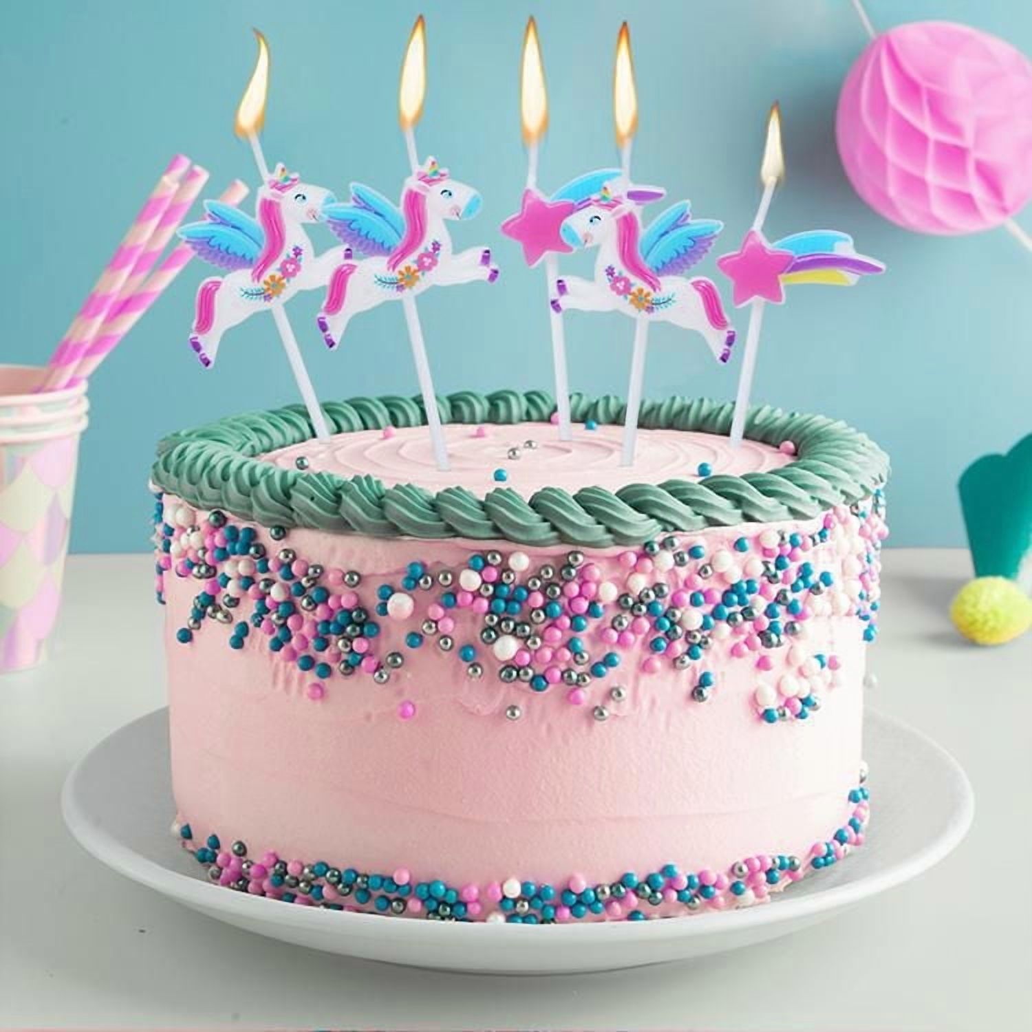 Unicorn pick candles