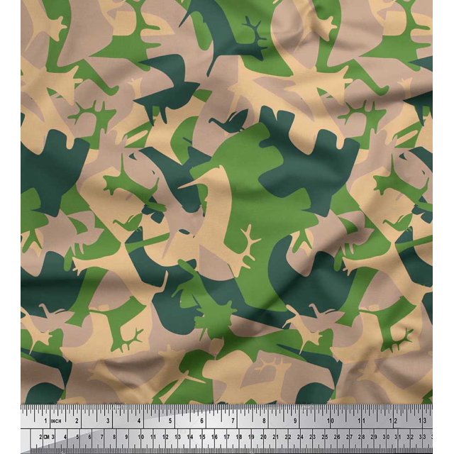 Soimoi Poly Georgette Fabric Animals & Texture Decor Fabric Printed Yard 52 Inch Wide