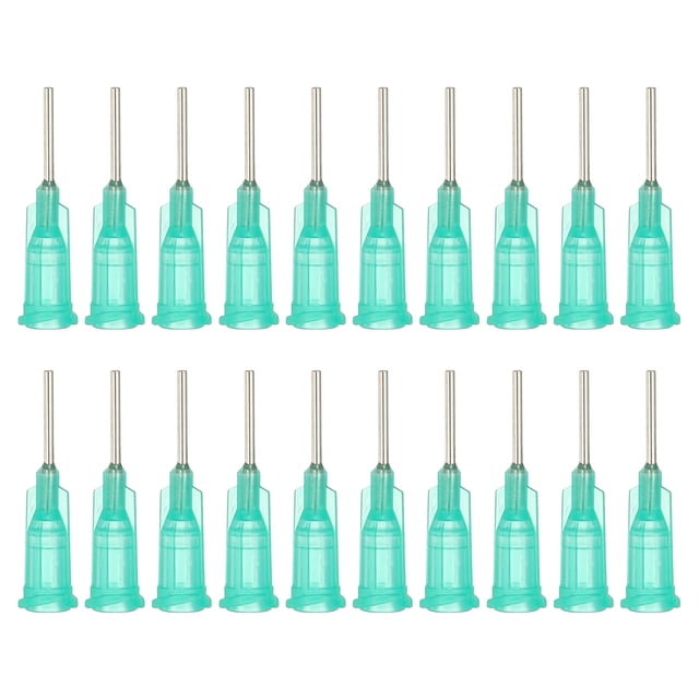 18Ga Dispensing Needles, 102PCS 1/2 Inch Industrial Blunt Tip Dispensing Needle Syringes with Luer Lock Needle for Refilling Liquid Inks Adhesive Glue Oil,Green