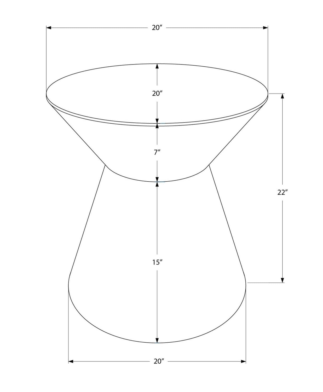 Monarch Specialties Table D'appoint, Tambour, Coté, Bout, Table De Nuit, Lampe, Salon, Chambre À Coucher, Métal D'or, Contemporain, Moderne