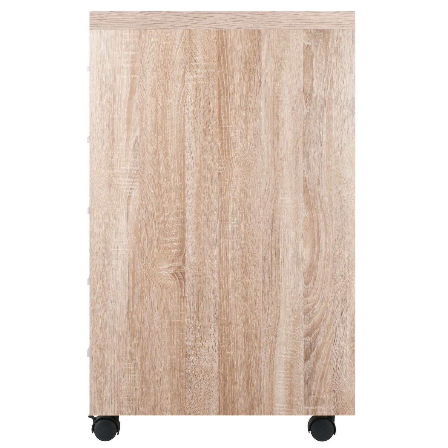 Winsome Kenner Mobile Storage Cabinet, 5 Drawers, Reclaimed Wood/White Finish