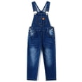 thumbnail image 1 of KIDSCOOL SPACE Girls Denim overalls, Bibs Washed Stretchy Jeans Jumpsuit,Light Blue,2-3 Years, 1 of 7