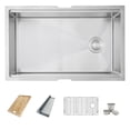 thumbnail image 1 of Azuni Undermount 30" Stainless Steel Single Bowl Workstation Kitchen Sink with 4 accs C131L, 1 of 14