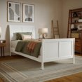 thumbnail image 1 of Lit Plateforme Bas en Bois Valencia Simple TG avec Pied de Lit Assorti en Blanc, 1 of 13